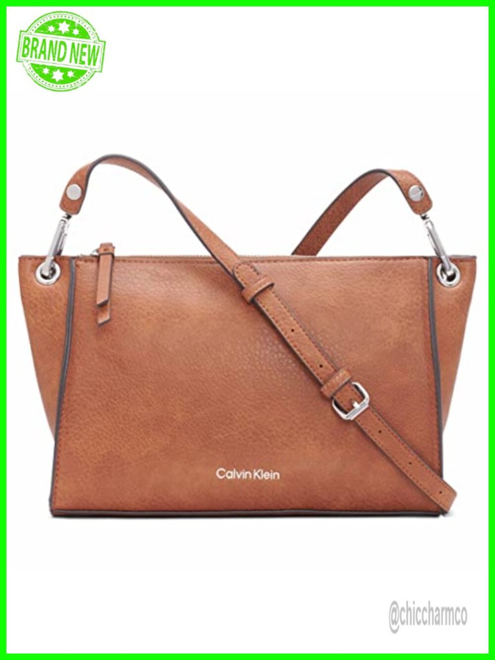 Vegan Leather Crossbody Handbag Adjustable Strap Travel Purse
